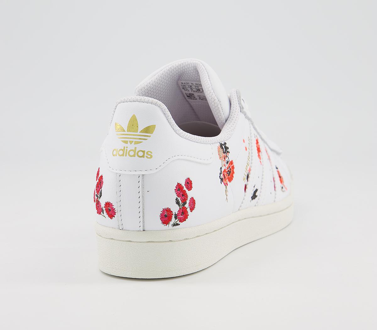 adidas Superstar Trainers White Off White Floral Women's Trainers