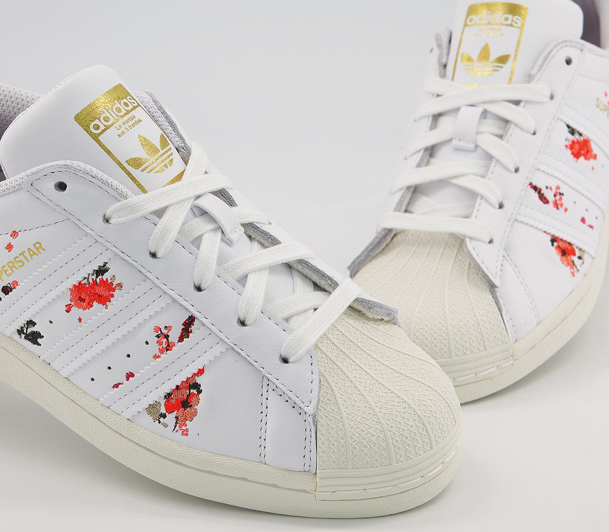 adidas superstar floral trainers