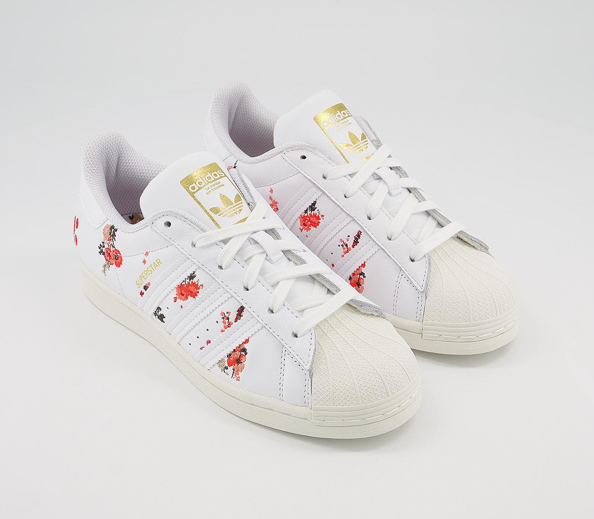 adidas superstar floral trainers
