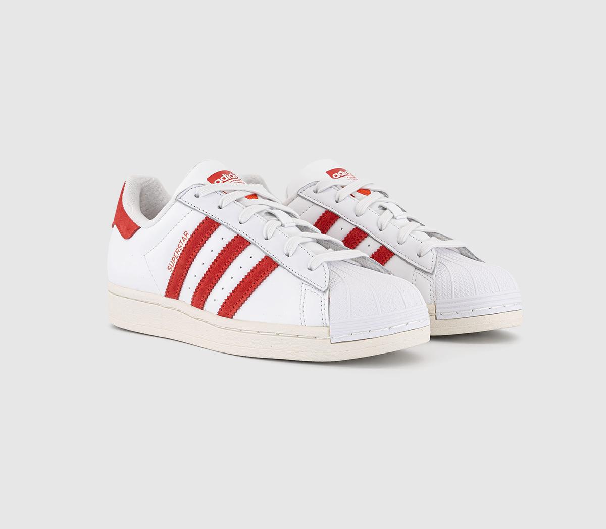 adidasSuperstar TrainersWhite Bright Red Wonder Clay