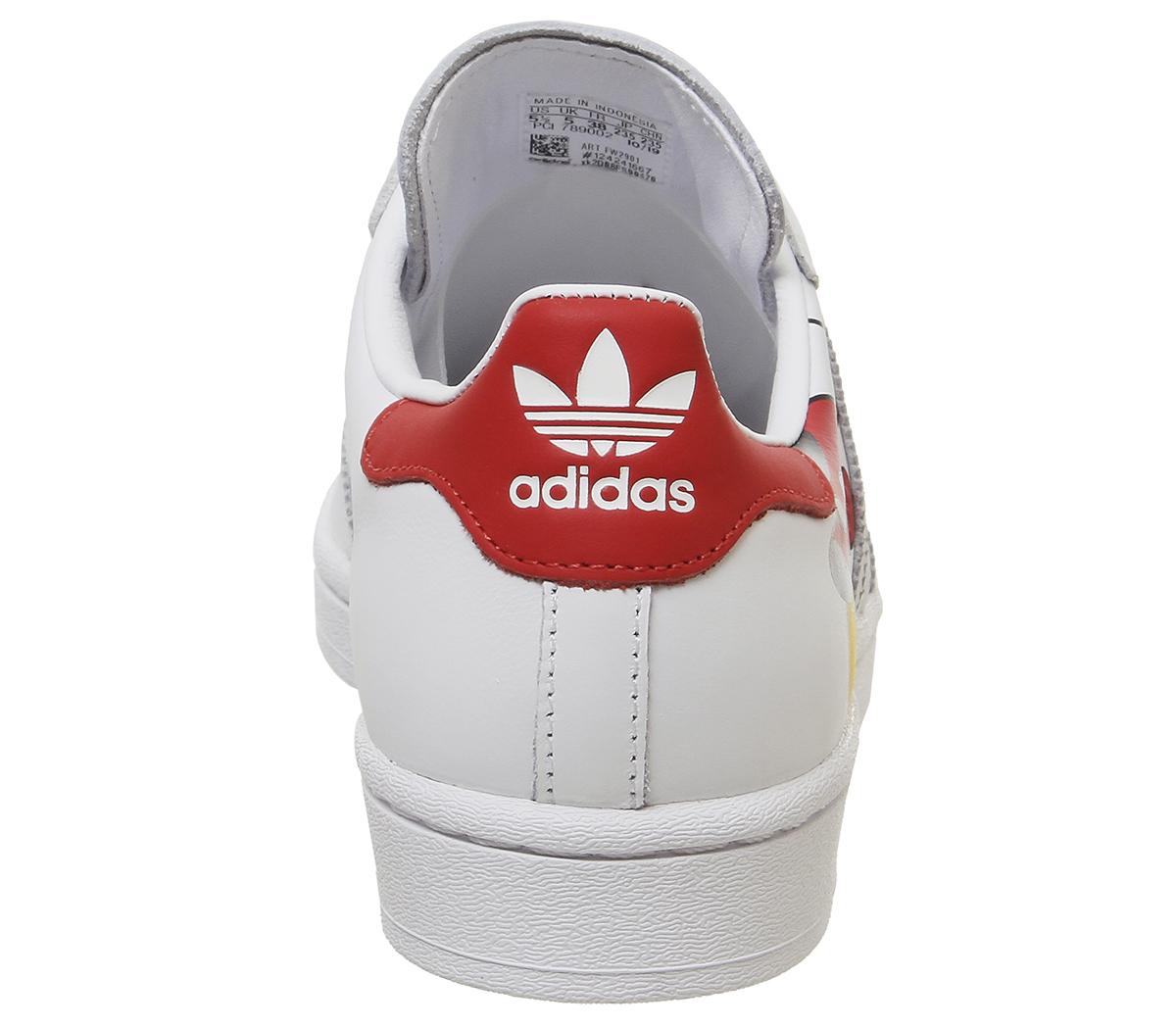 adidasSuperstar TrainersMickey Mouse White Black