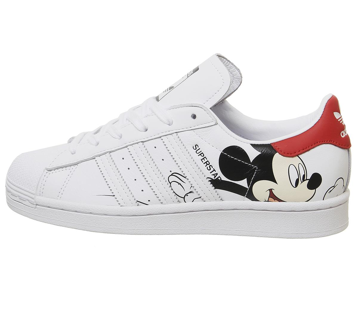 adidasSuperstar TrainersMickey Mouse White Black