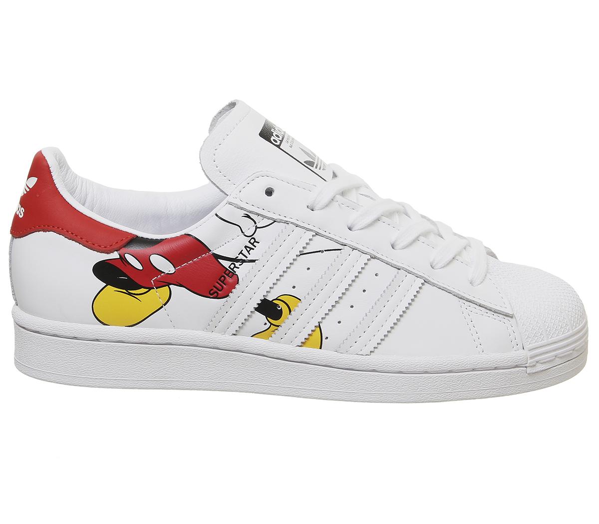 adidasSuperstar TrainersMickey Mouse White Black