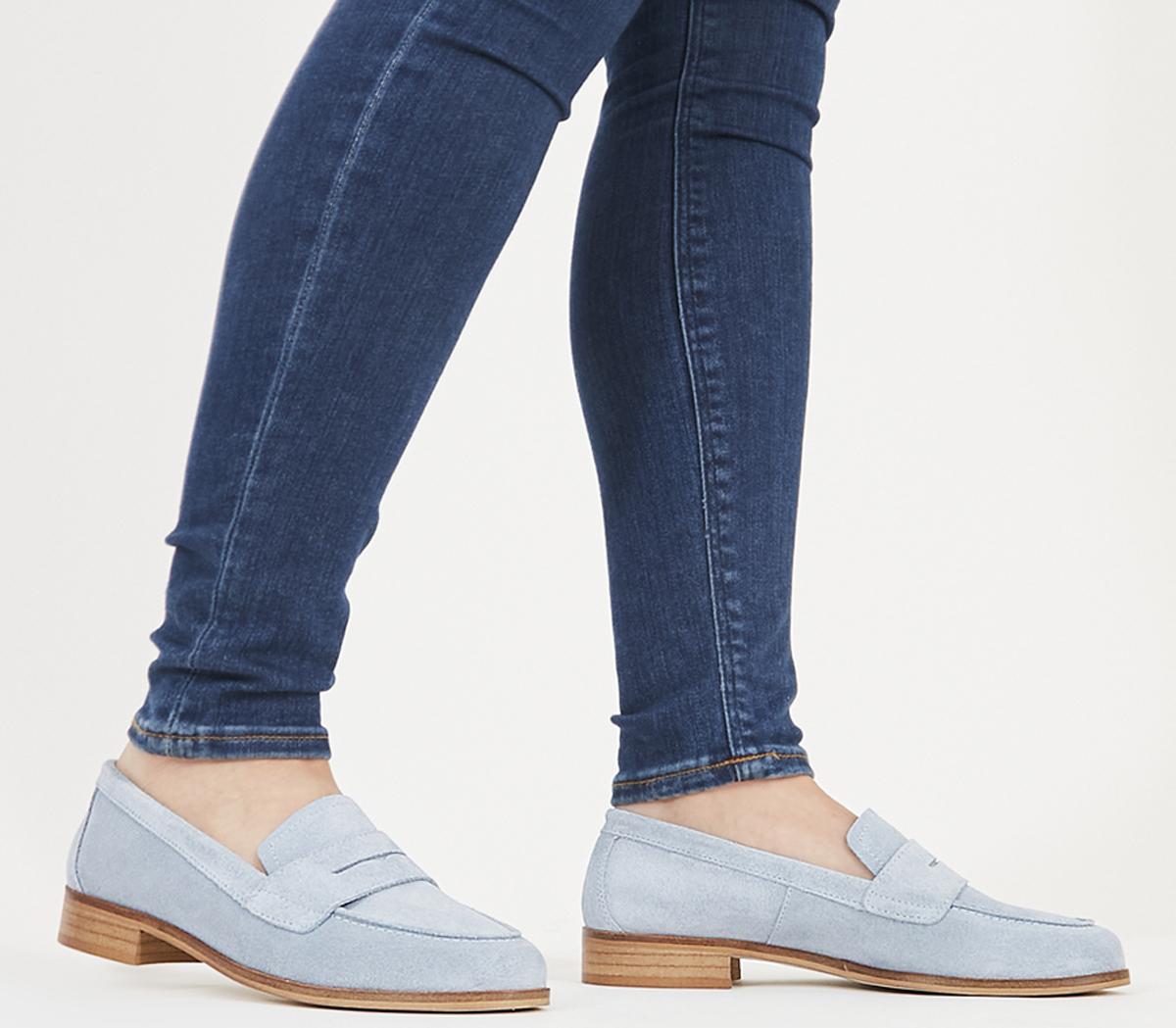 Light blue suede loafers on sale womens