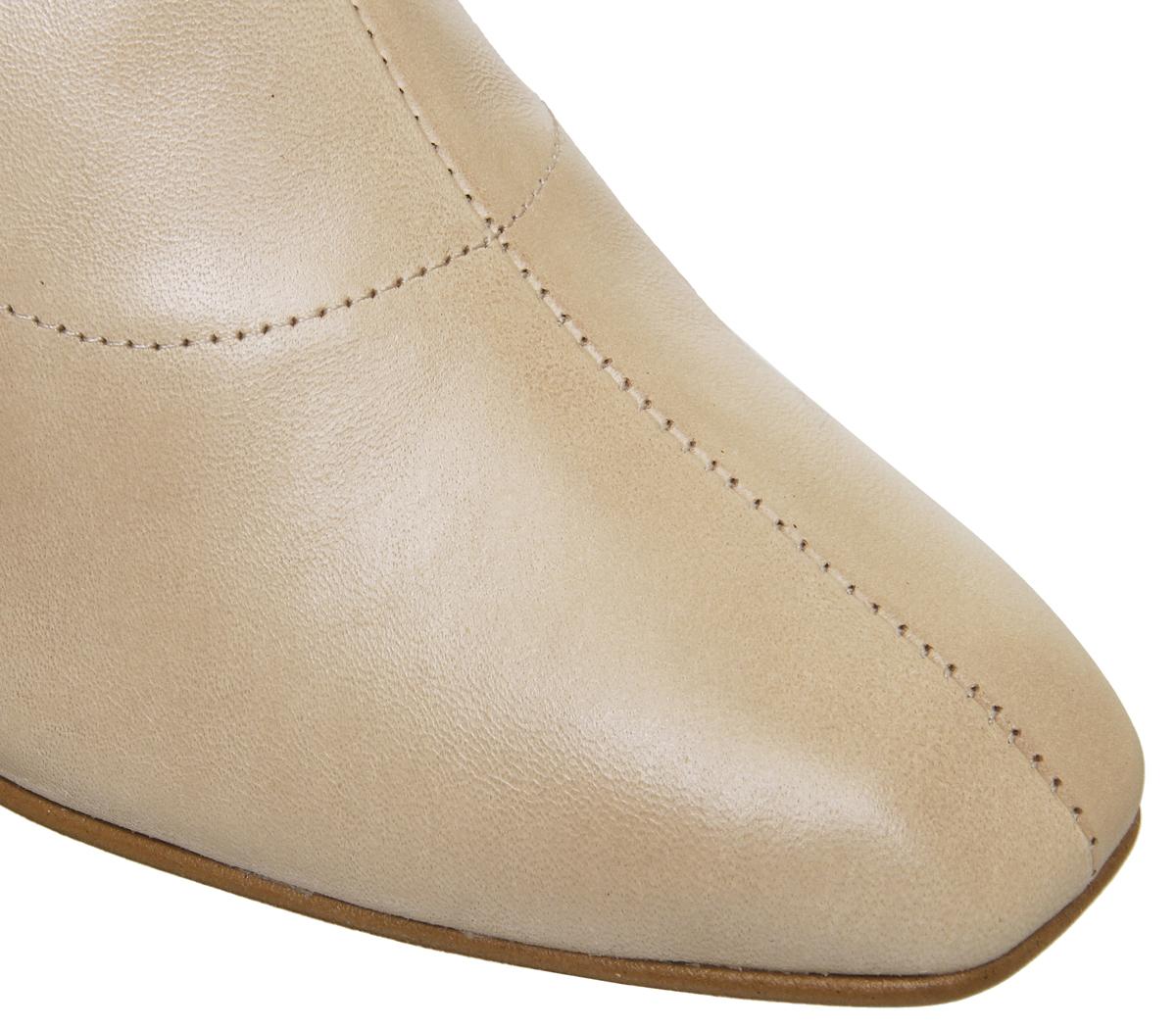 OFFICEAfternoon Feature Mid Heel BootsCamel Leather Feature Zip