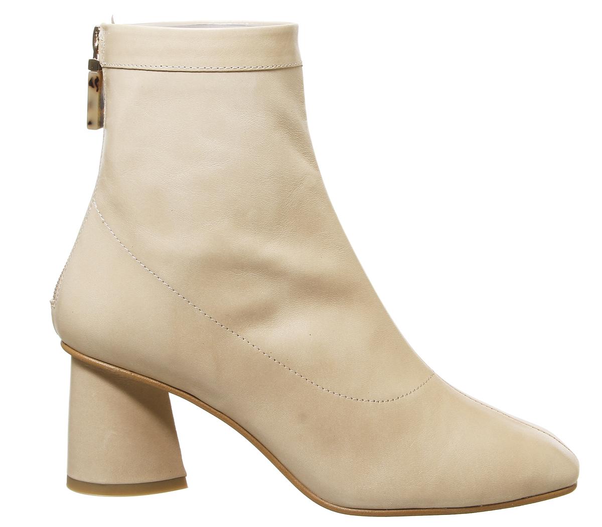 OFFICEAfternoon Feature Mid Heel BootsCamel Leather Feature Zip