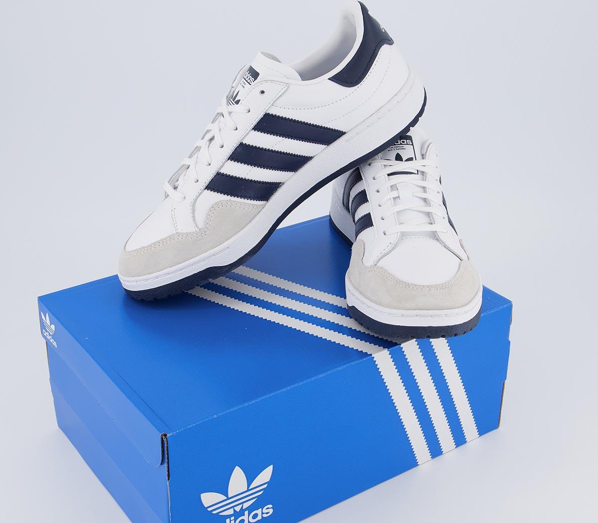 adidas Team Court Trainers White Dark Navy Crystal White - Unisex Sports