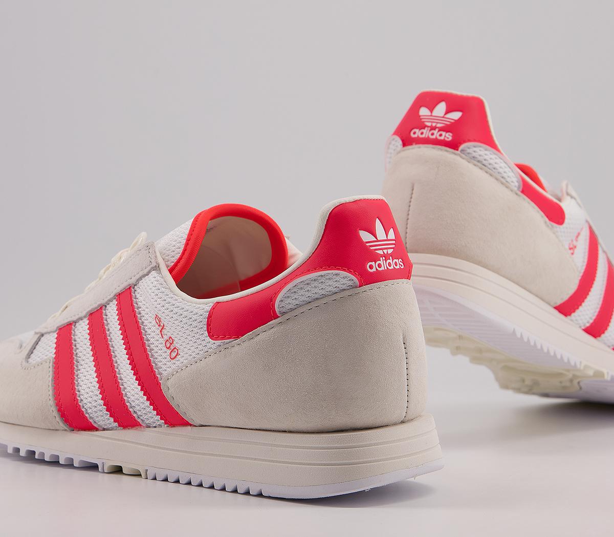 adidas Sl 80 Trainers White Solar Red Off White - Men's Terrace