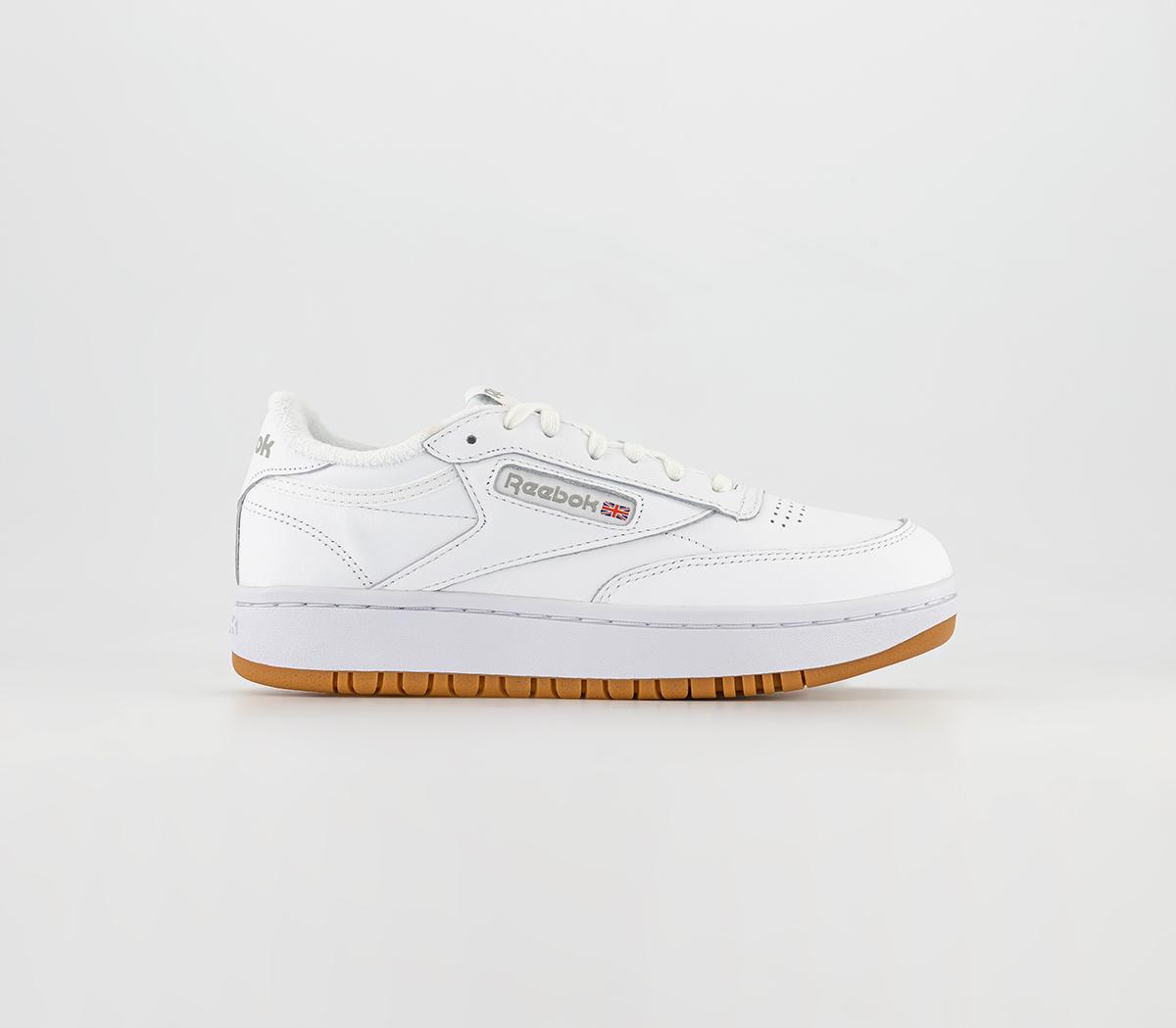 Reebok Club C Double Trainers In White And Gum Sole