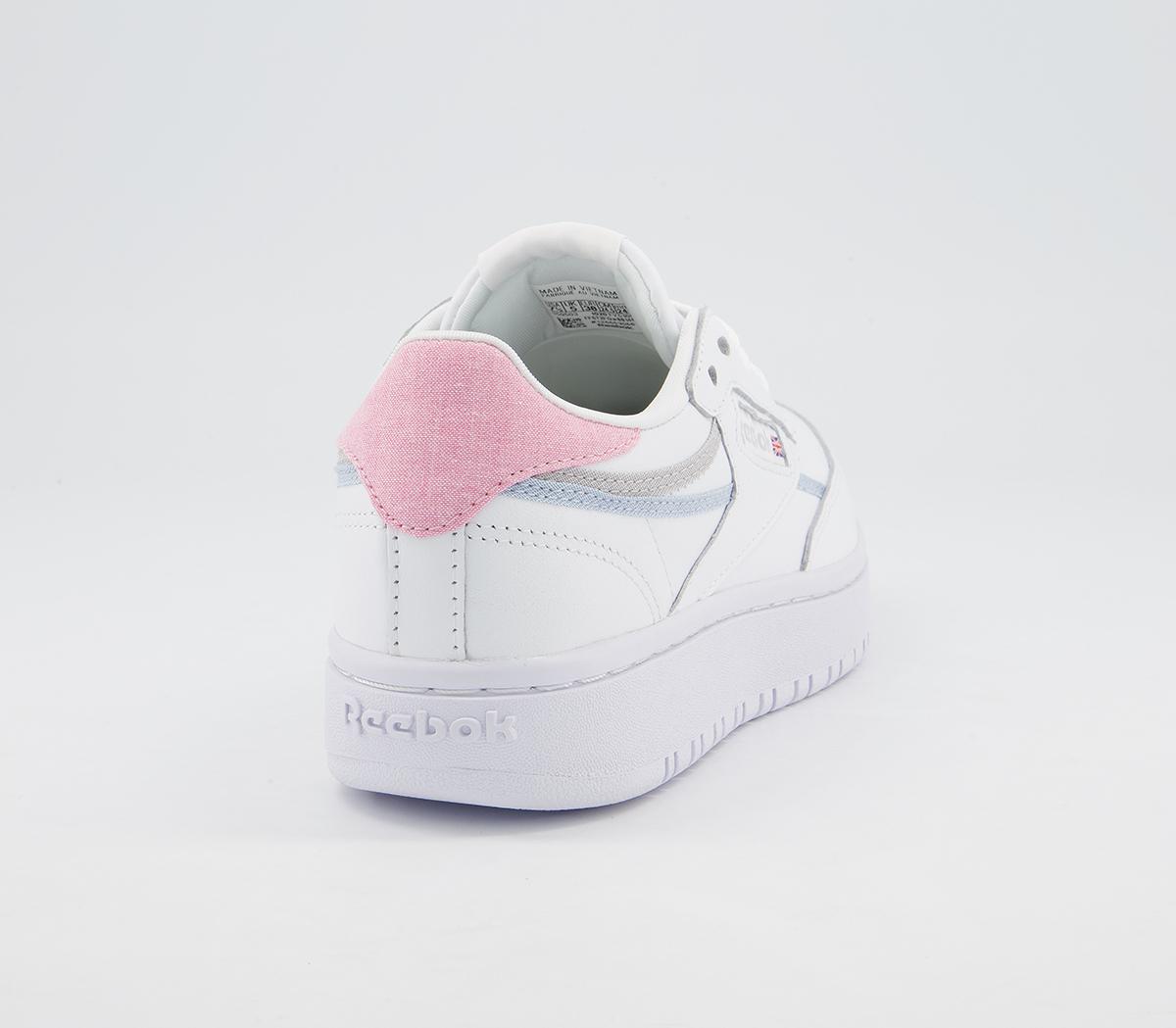 Reebok Club C Double Trainers Reebok Club C Double Trainers White Grey Orange Flare