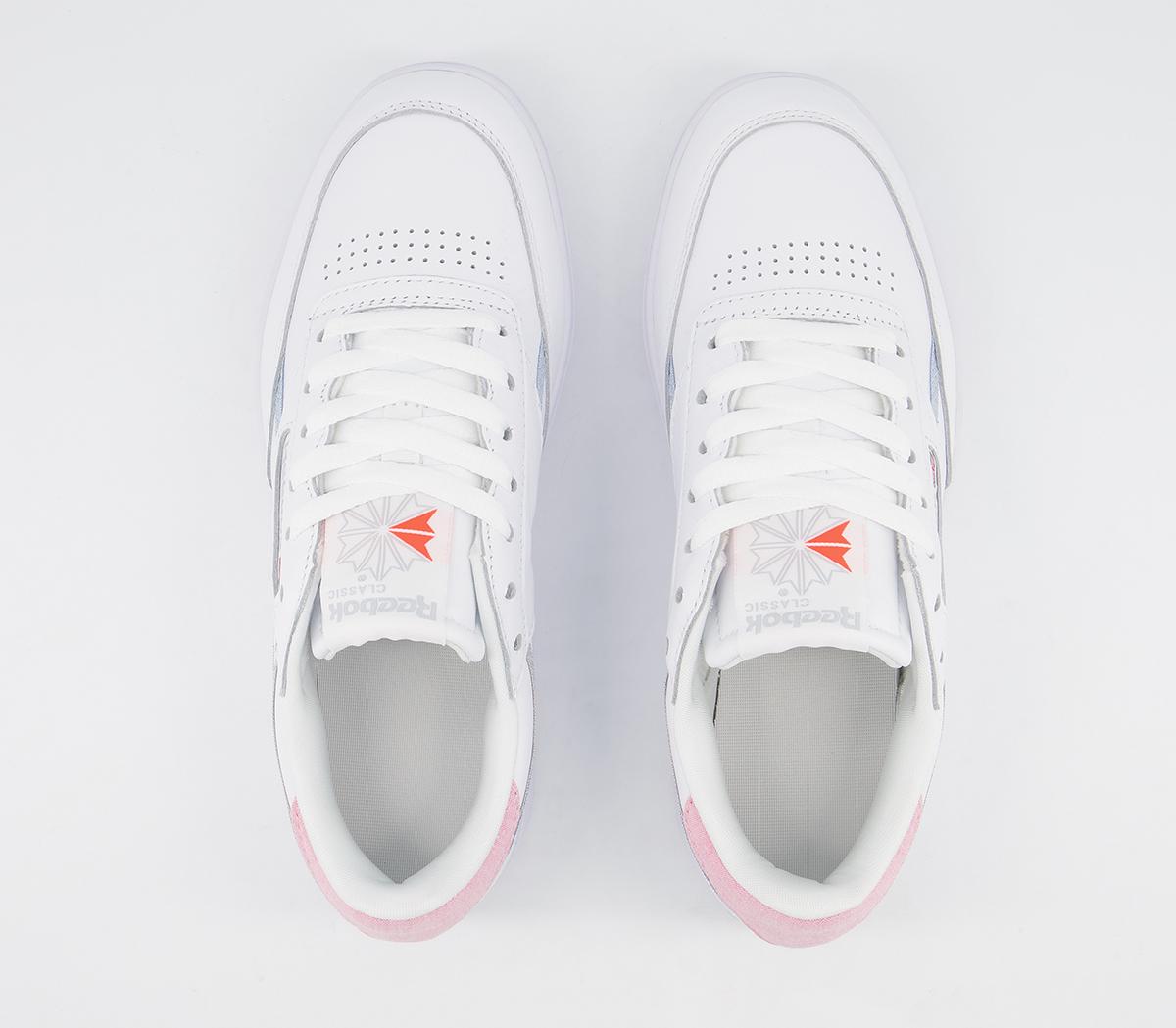 Reebok Club C Double Trainers Reebok Club C Double Trainers White Grey Orange Flare