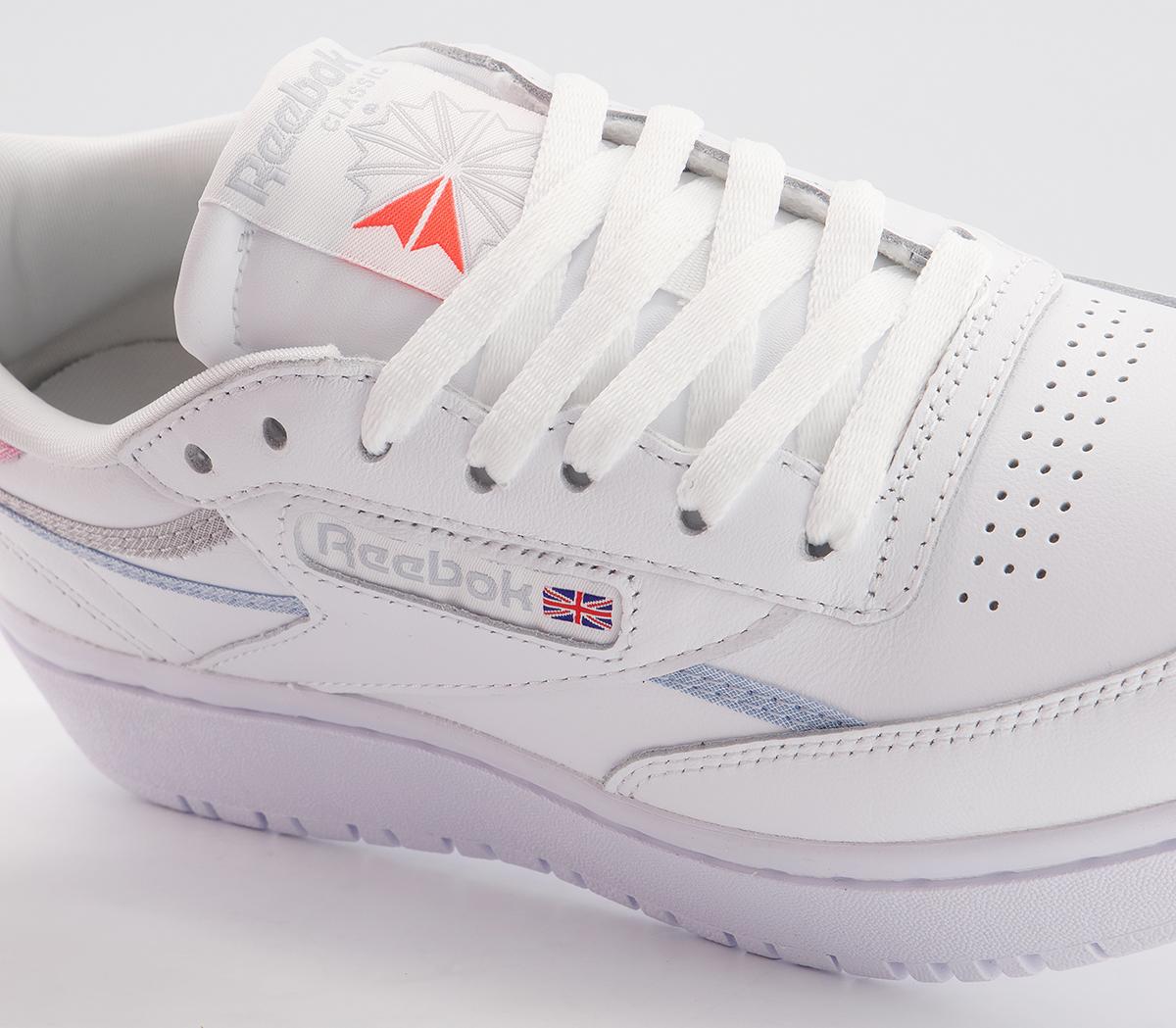 Reebok Club C Double Trainers Reebok Club C Double Trainers White Grey Orange Flare