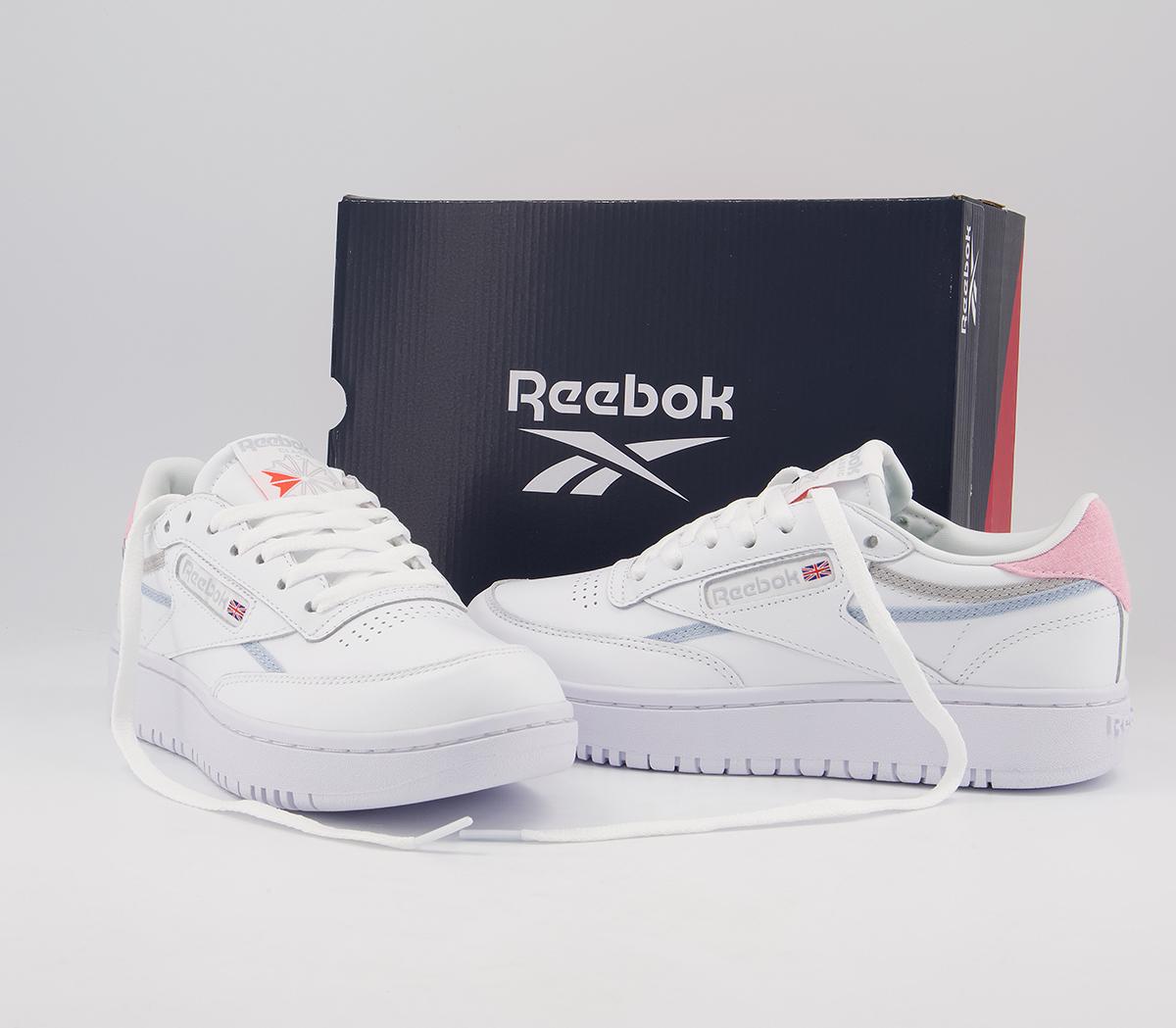 Reebok Club C Double Trainers Reebok Club C Double Trainers White Grey Orange Flare