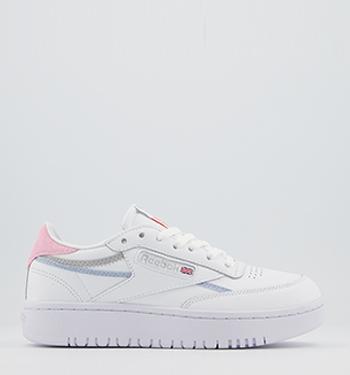 reebok white classic leather double trainers