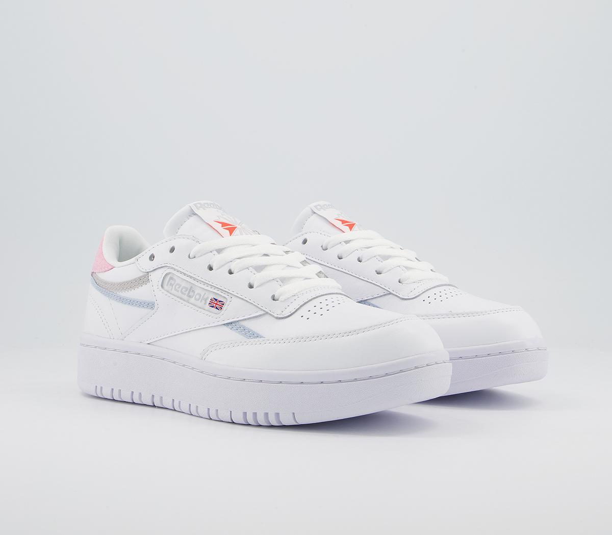 Reebok Club C Double Trainers Reebok Club C Double Trainers White Grey Orange Flare