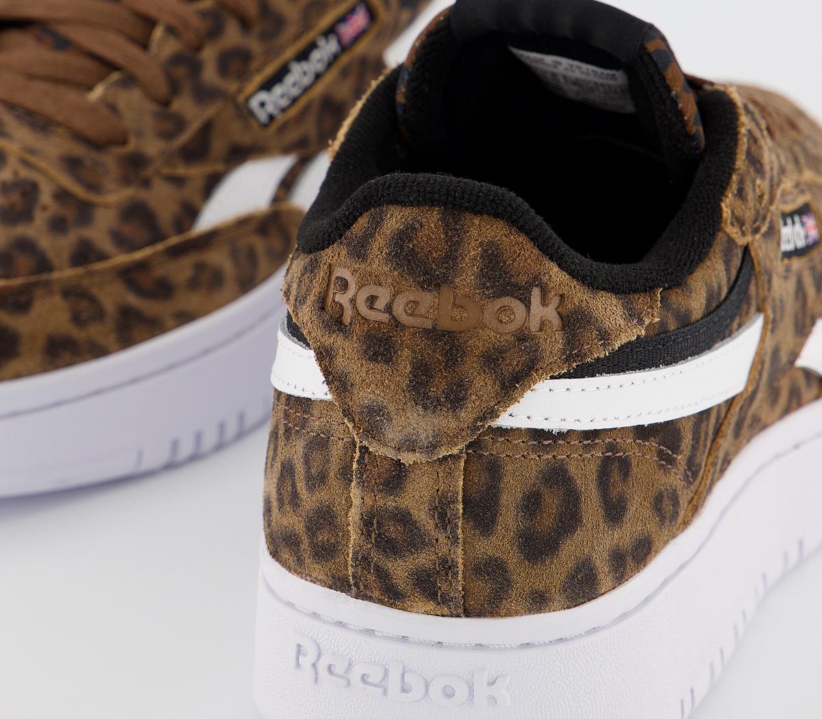 Reebok Club C Double Trainers Natural Leopard Print Black