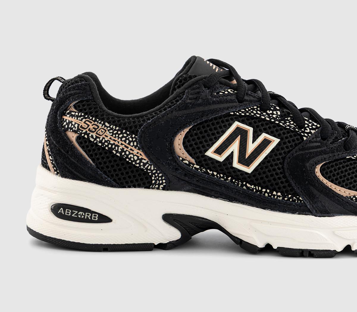 New Balance 530 Trainers Black White Leopard Women's Trainers