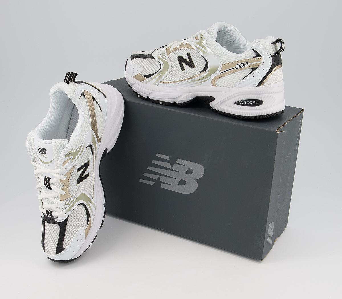 New Balance Mr530 Trainers White Gold Unisex Sportschuhe