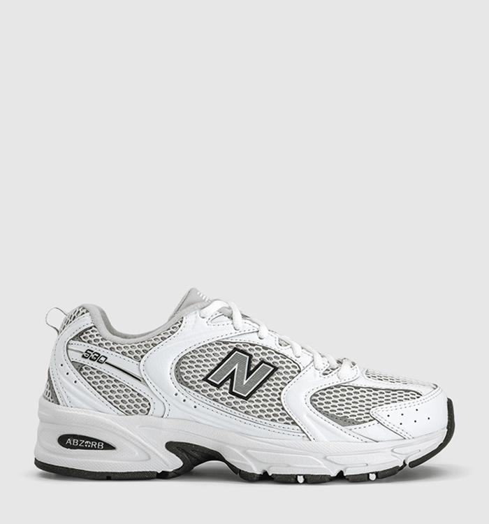New Balance 530 Trainers White Silver Metallic Black