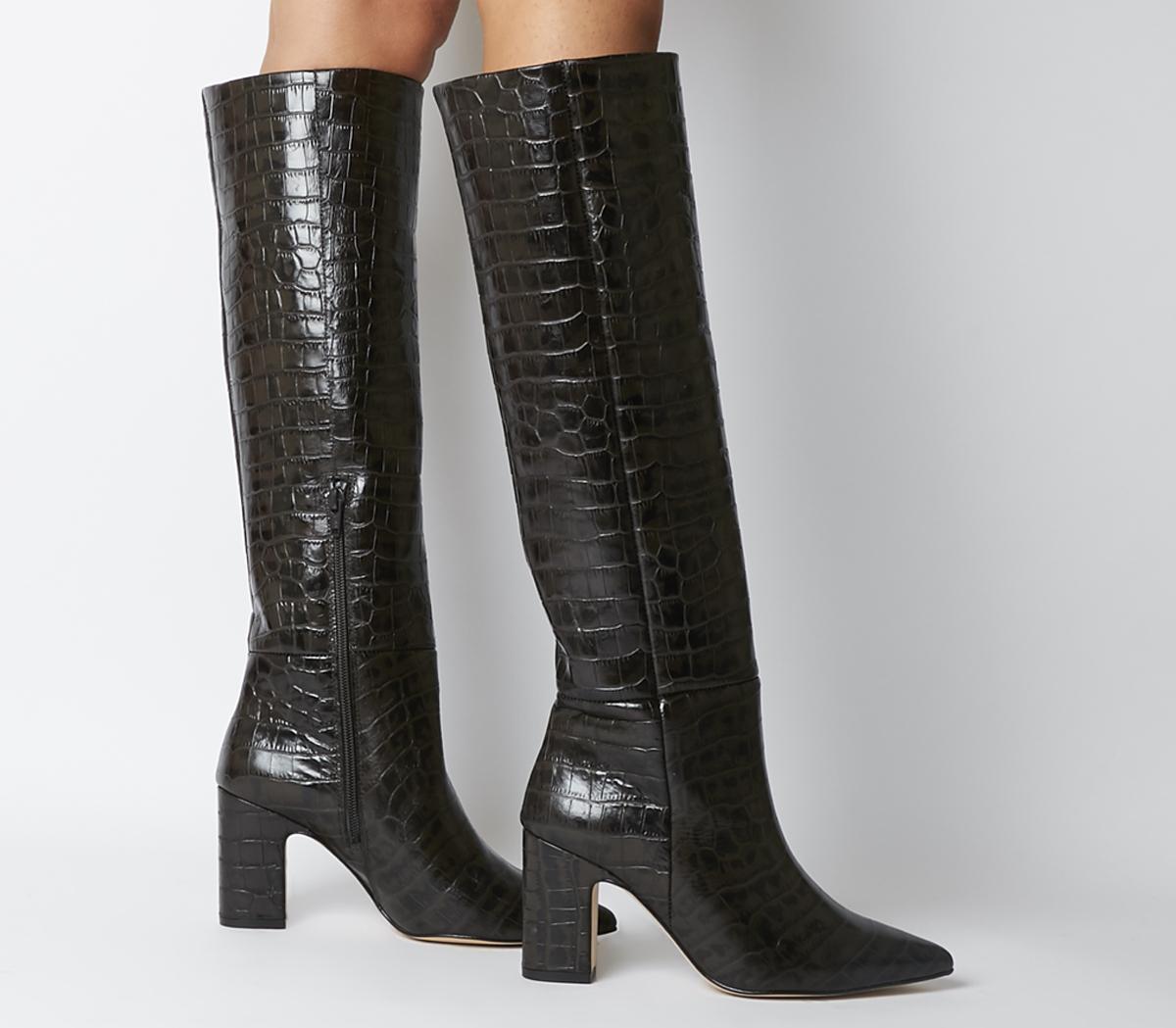 Karamel Block Heel Knee Boots