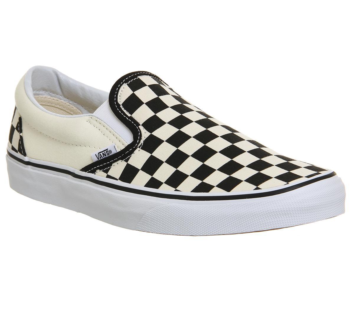 Vans Classic Slip On Flash Trainers Black White Checkerboard - Women's ...