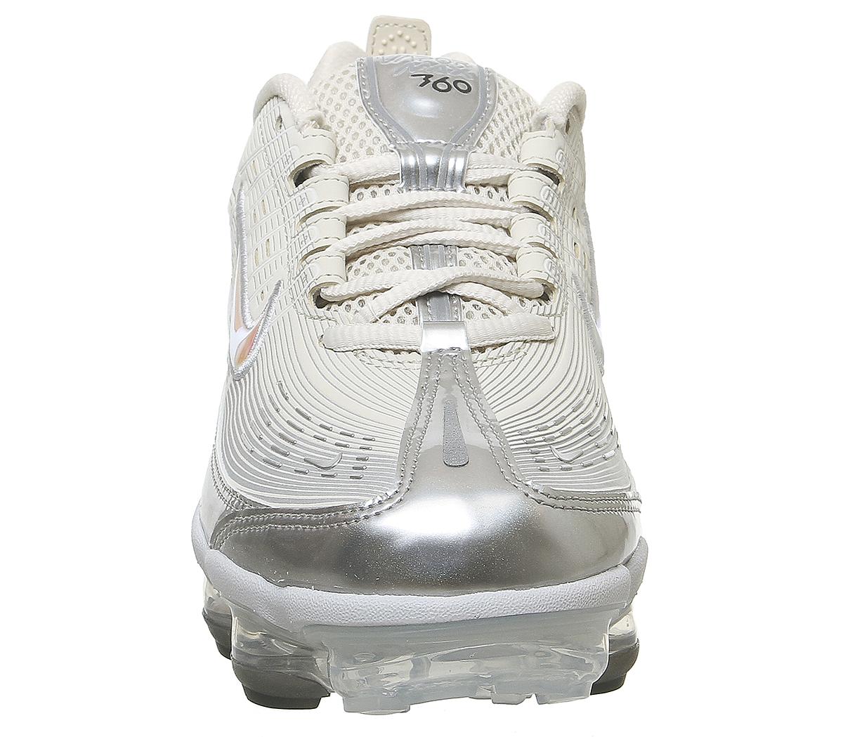 NikeAir Vapormax 360Fossil Metallic Silver Black White F