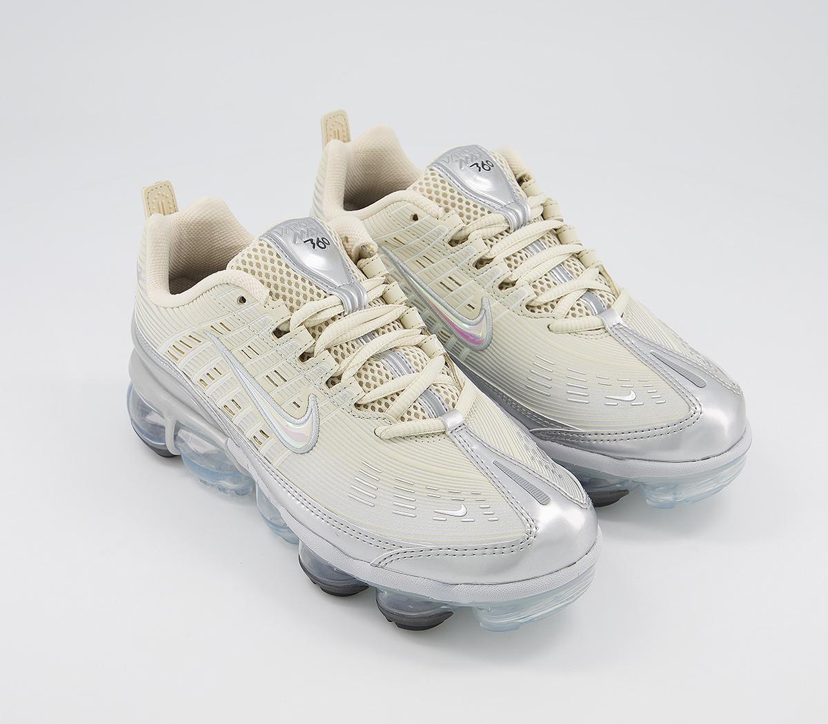 NikeAir Vapormax 360Fossil Metallic Silver Black White F