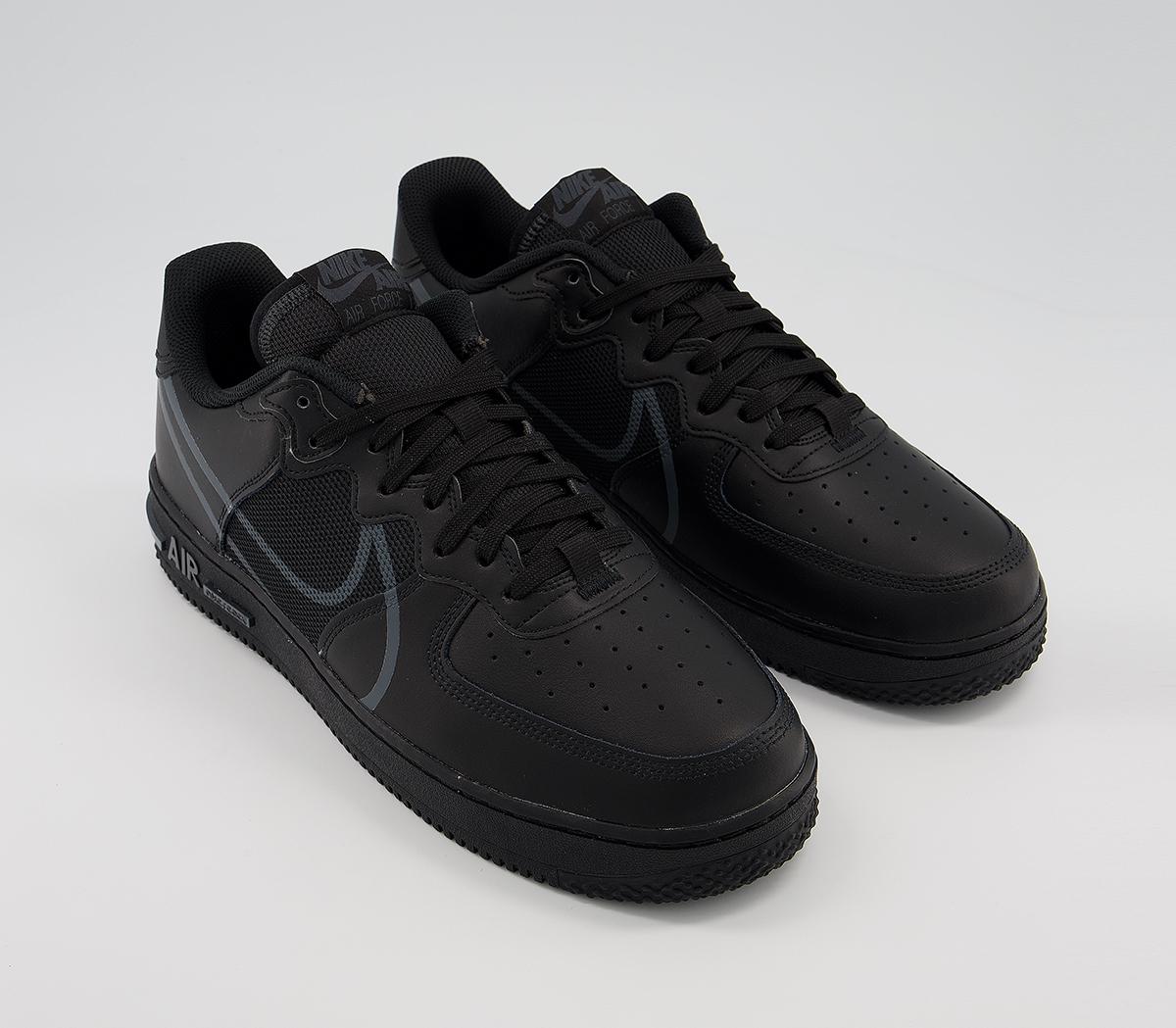 NikeAir Force 1 React TrainersBlack Anthracite