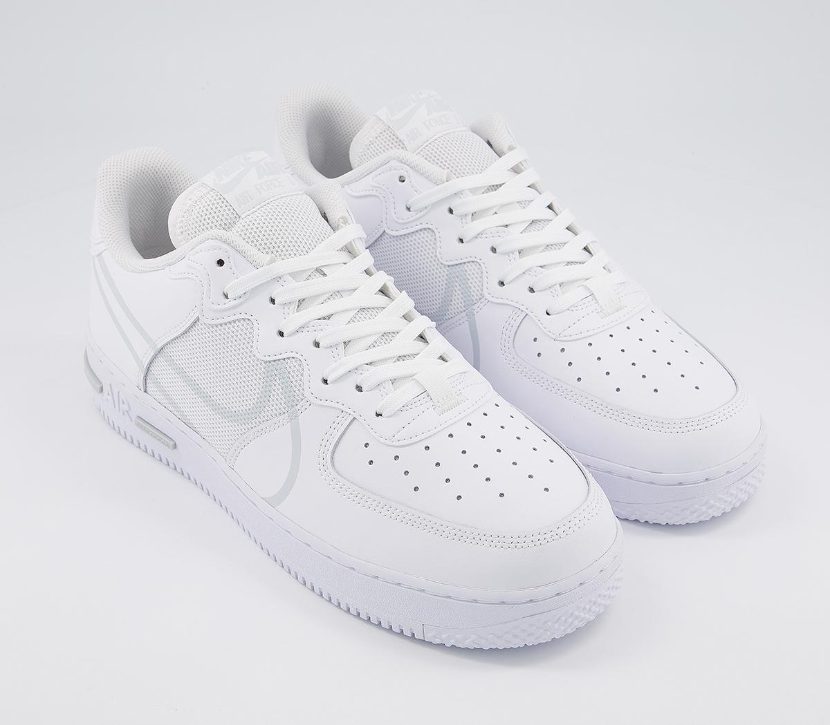 Nike Air Force 1 React Trainers White Pure Platinum Unisex Sports