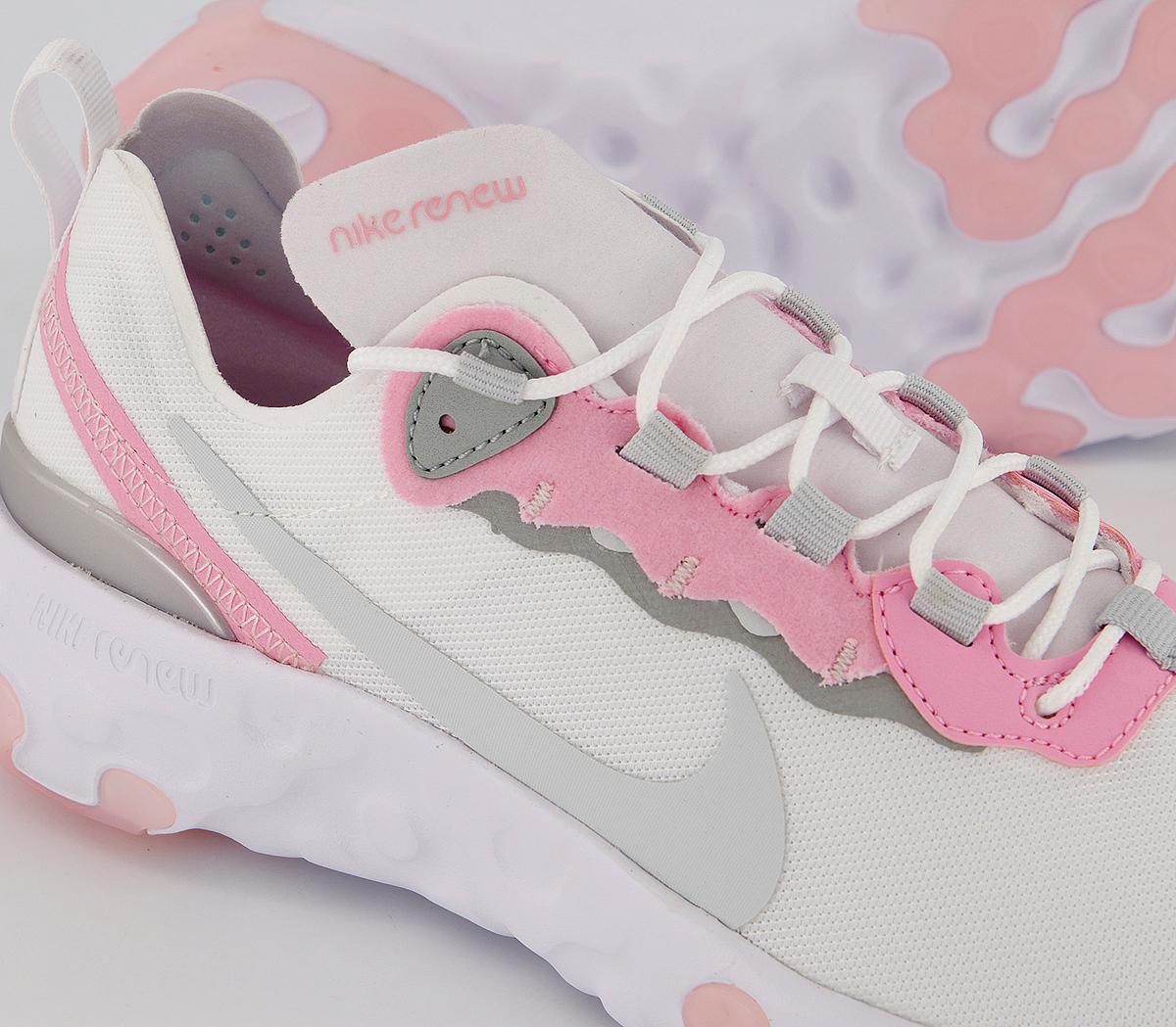 nike renew element 55 white and pink