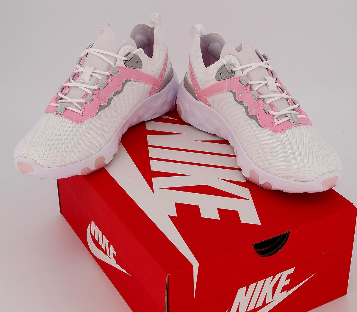 nike renew element 55 pink and white