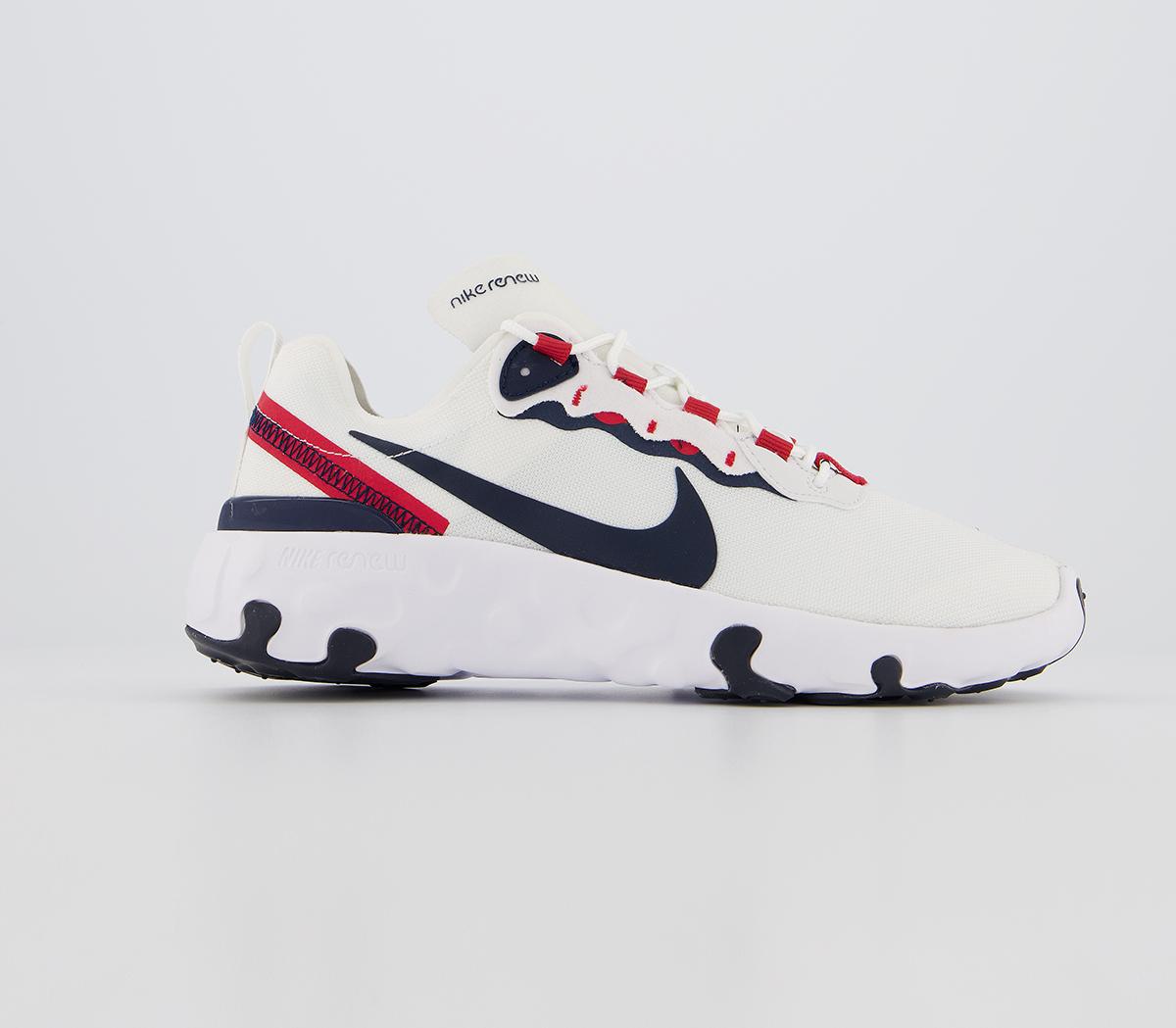 Nike women's react element 55 trainer hotsell black / white / red / gold