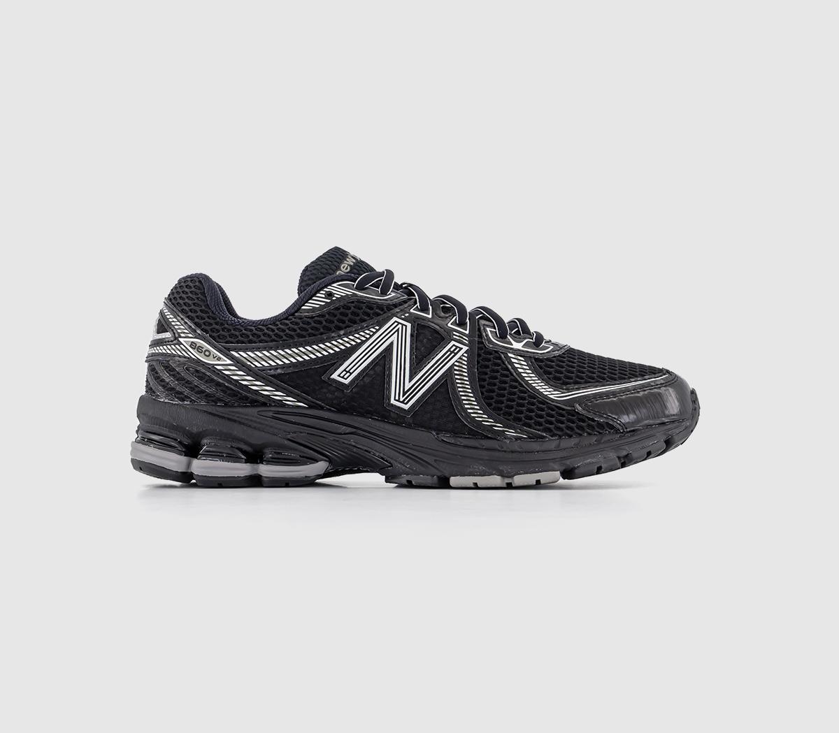 New Balance Ml860 Trainers Black Silver Metallic - Unisex Sports