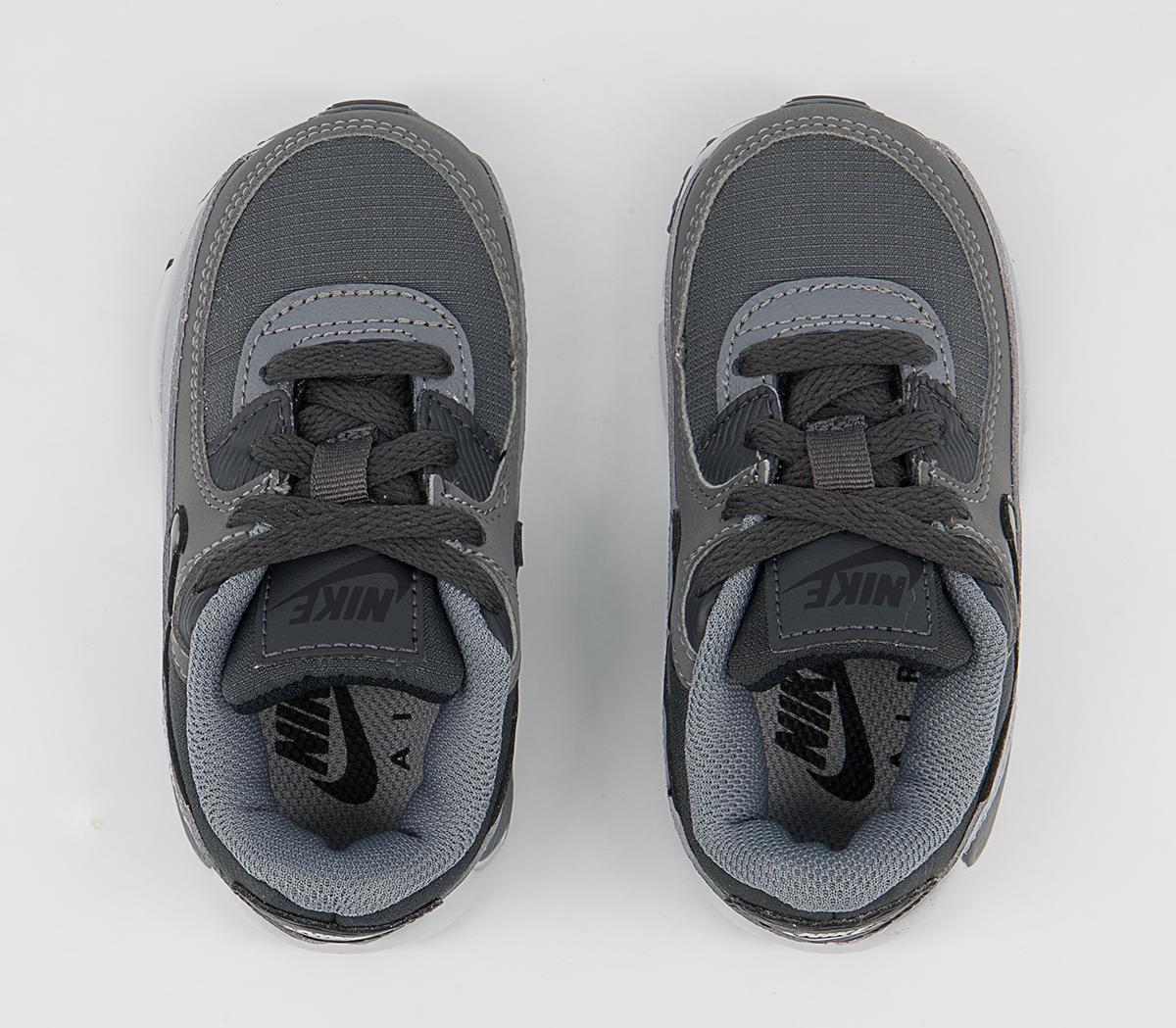 Nike Air Max 90 Infant Trainers Nike Air Max 90 Infant Trainers Anthracite Black Dark Grey Cool Grey