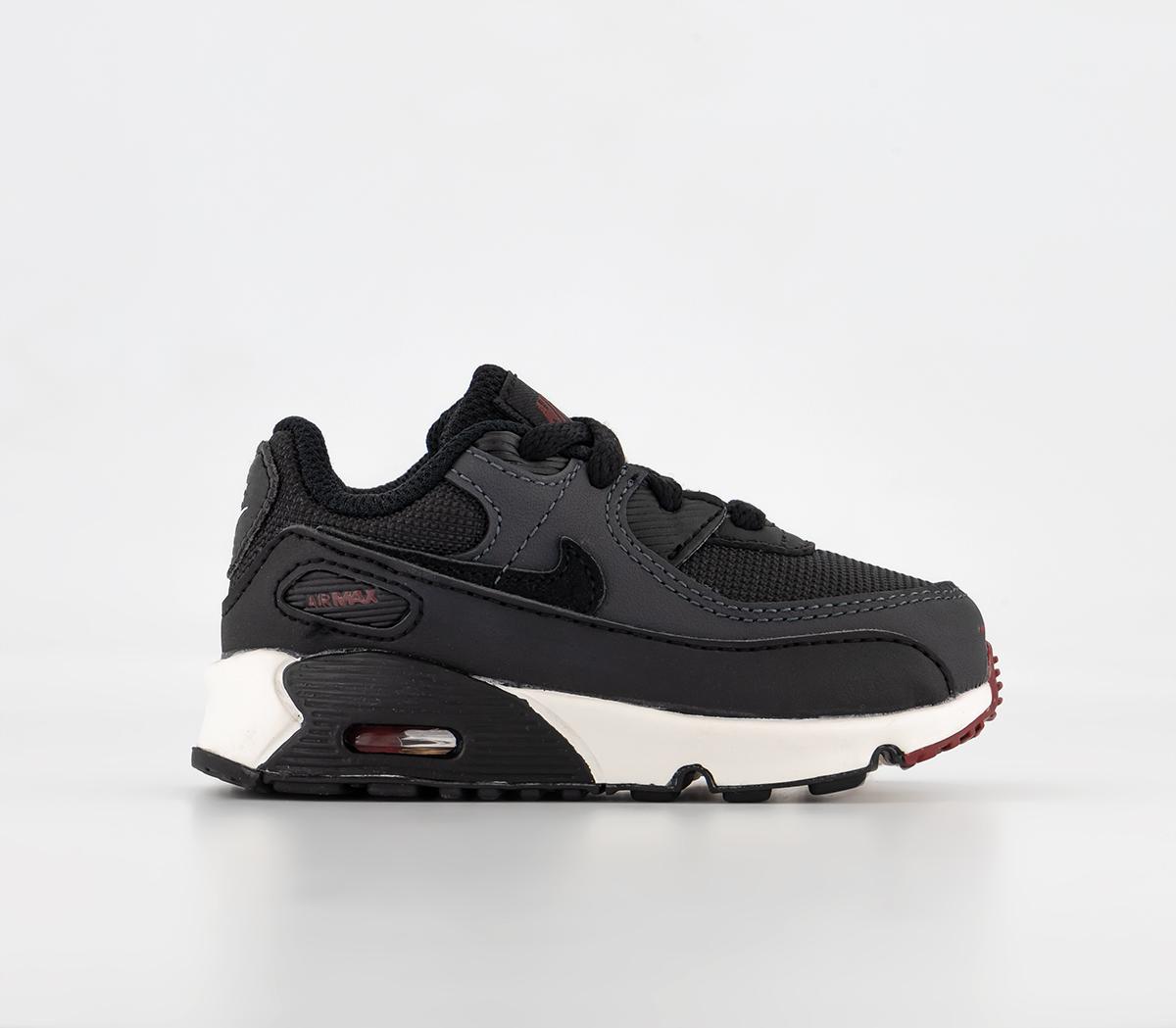 Kids Air Max 90 Infant Trainers Anthracite Black Team Red Summit White