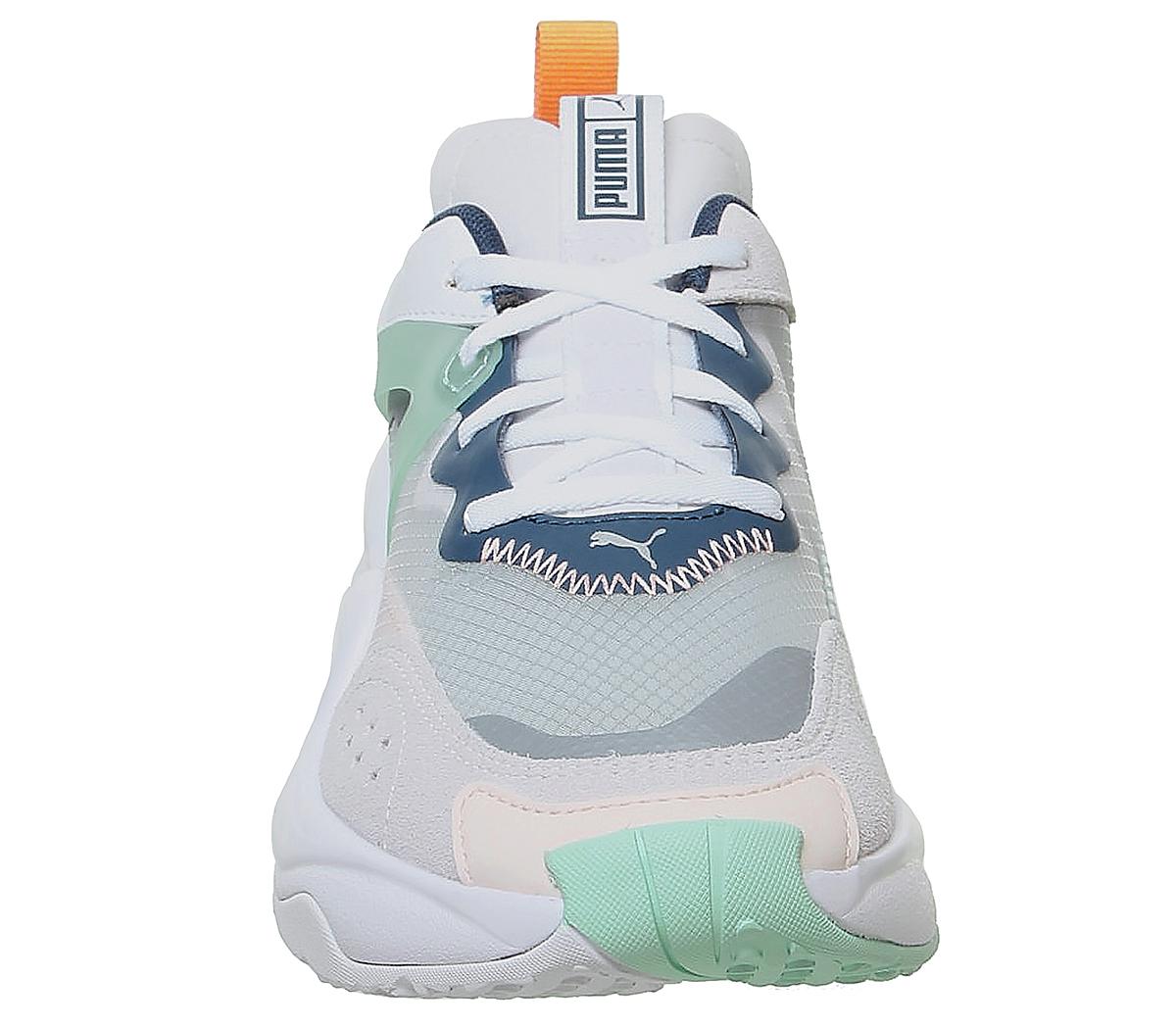 PUMA Rise Trainers White Mist Green Cantaloupe - Unisex Sports