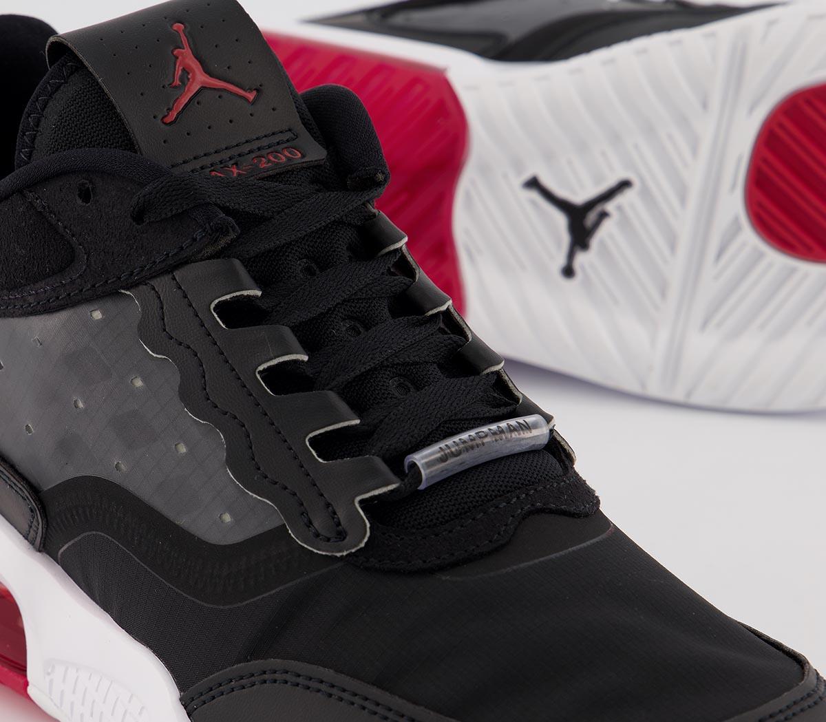 jordan air max 200 black and red