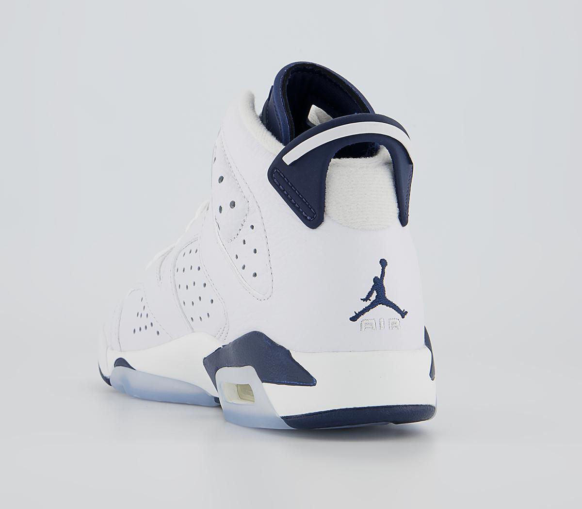 Jordan Air Jordan 6 GS Trainers Jordan Air Jordan 6 GS Trainers White Midnight Navy