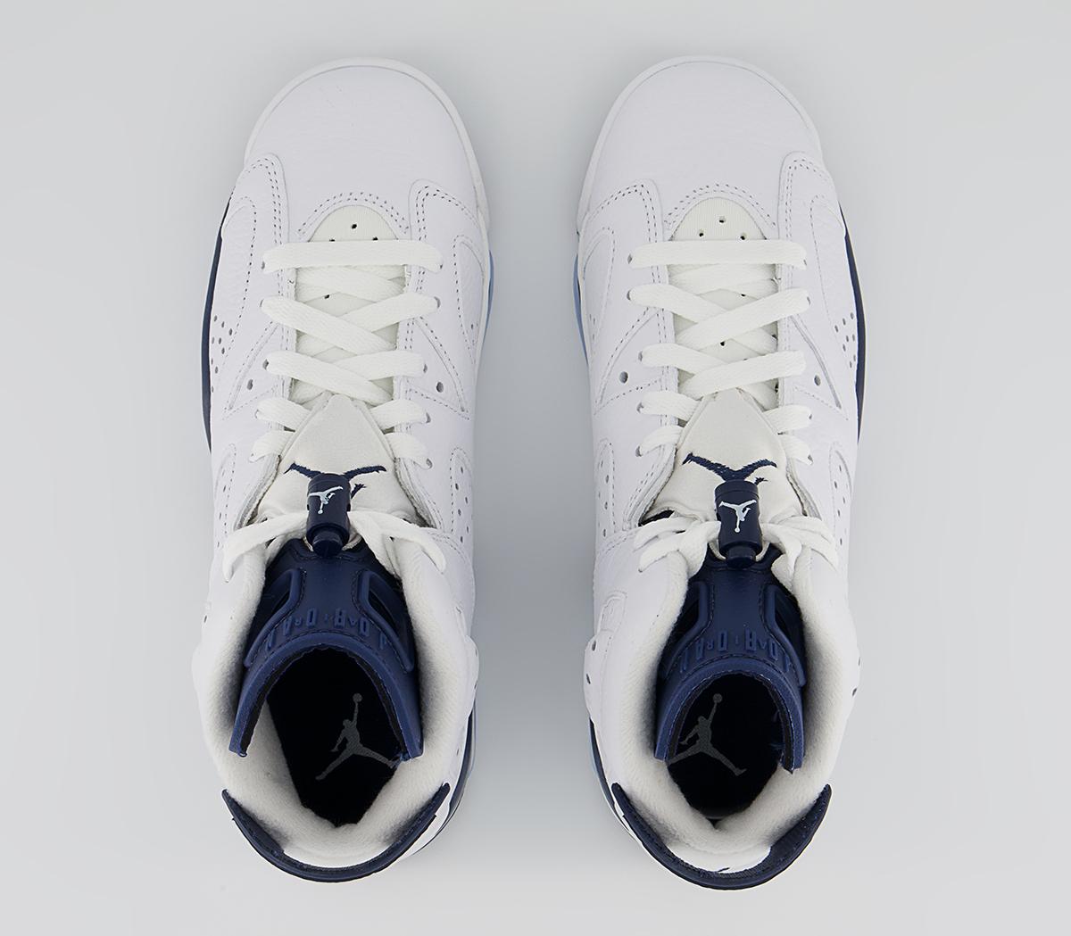 Jordan Air Jordan 6 GS Trainers Jordan Air Jordan 6 GS Trainers White Midnight Navy