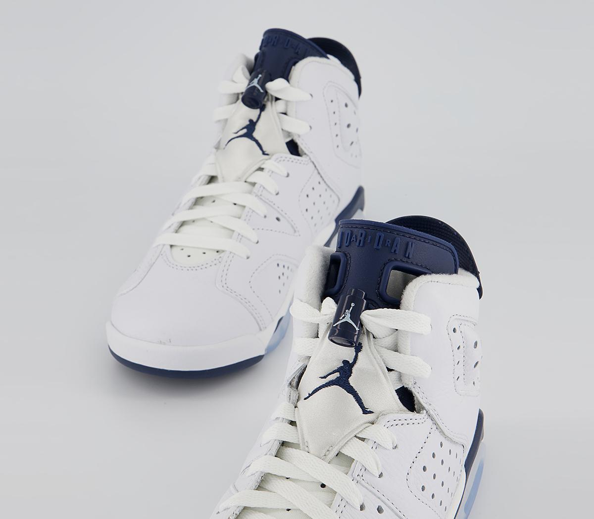 Jordan Air Jordan 6 GS Trainers Jordan Air Jordan 6 GS Trainers White Midnight Navy