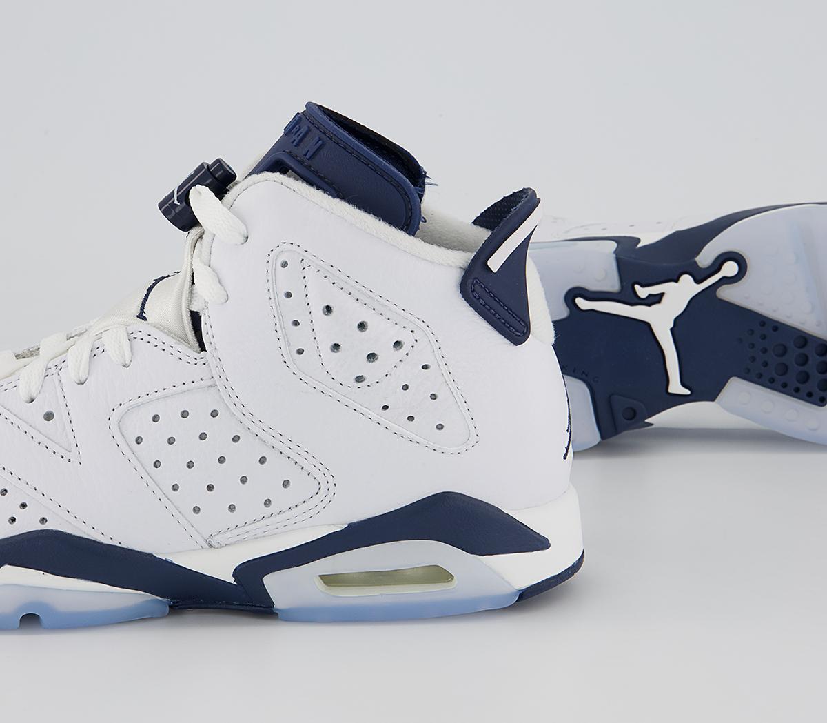 Jordan Air Jordan 6 GS Trainers Jordan Air Jordan 6 GS Trainers White Midnight Navy