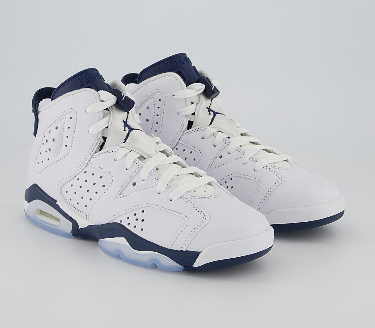 Jordan Air Jordan 6 GS Trainers Jordan Air Jordan 6 GS Trainers White Midnight Navy