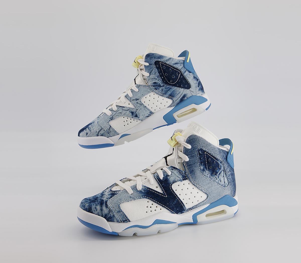 Jordan Air Jordan 6 GS Jordan Air Jordan 6 GS White Dutch Blue Citron Tint Black