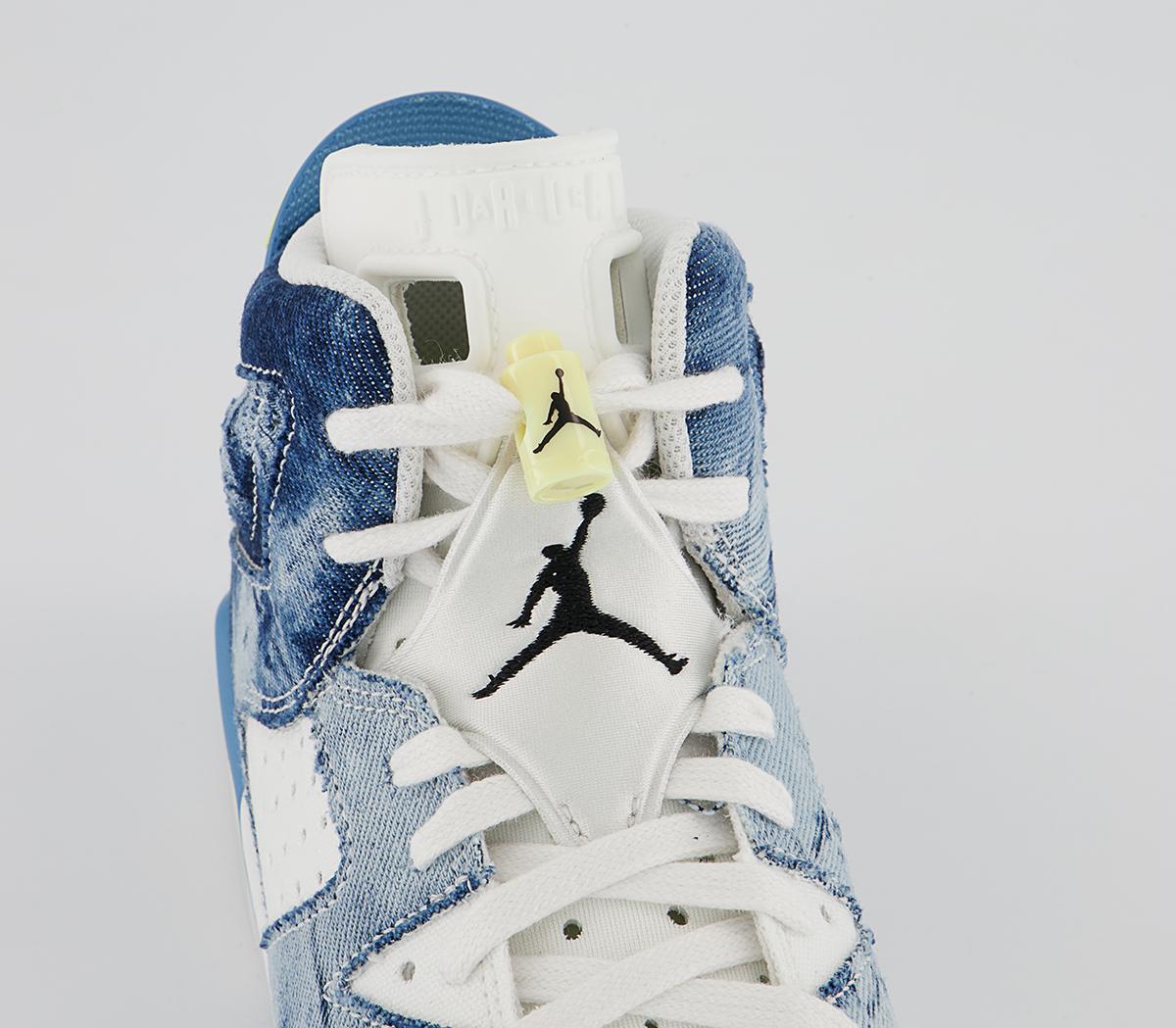 Jordan Air Jordan 6 GS Jordan Air Jordan 6 GS White Dutch Blue Citron Tint Black