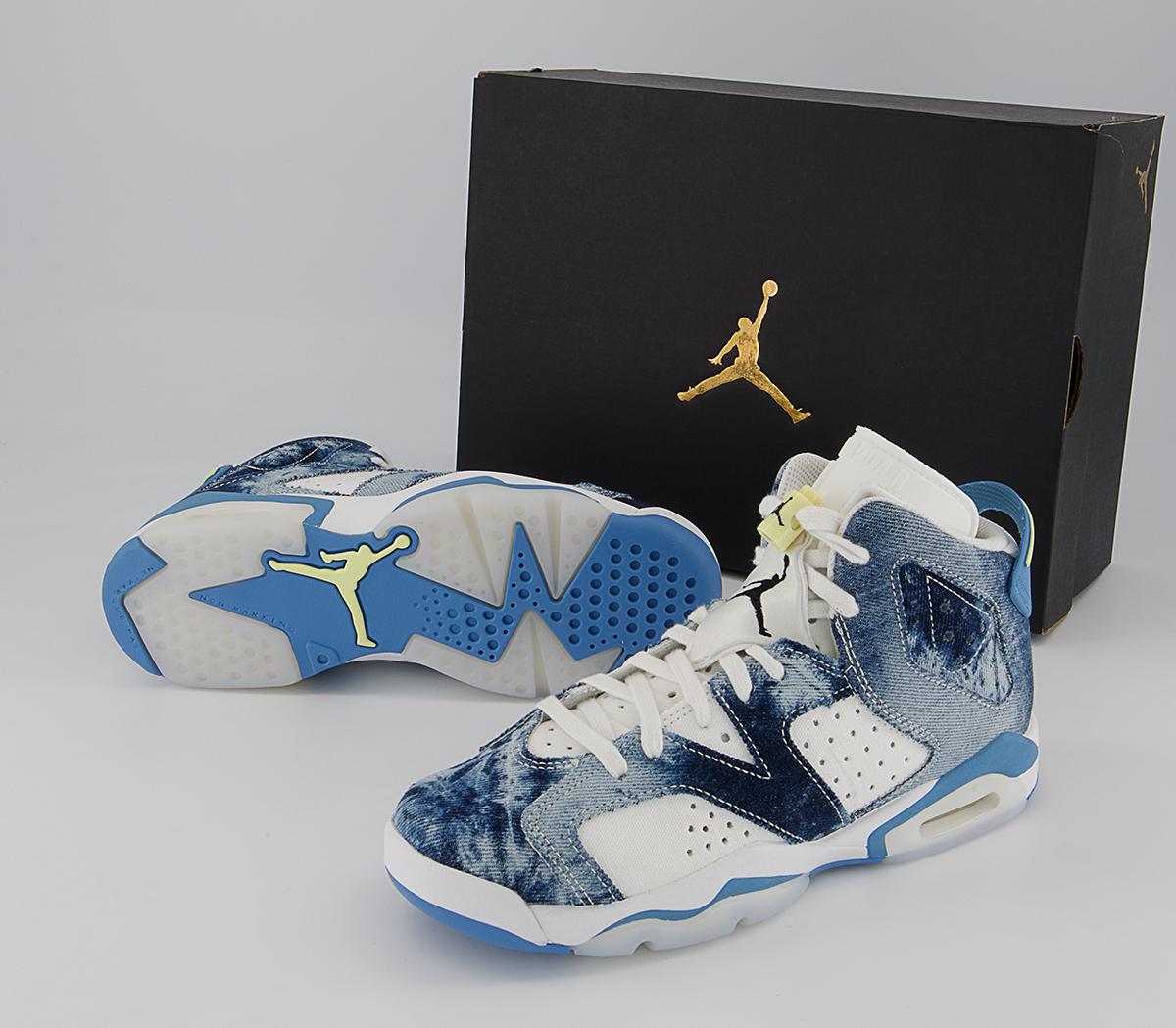 Jordan Air Jordan 6 GS Jordan Air Jordan 6 GS White Dutch Blue Citron Tint Black