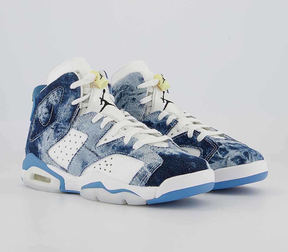 Jordan Air Jordan 6 GS Jordan Air Jordan 6 GS White Dutch Blue Citron Tint Black