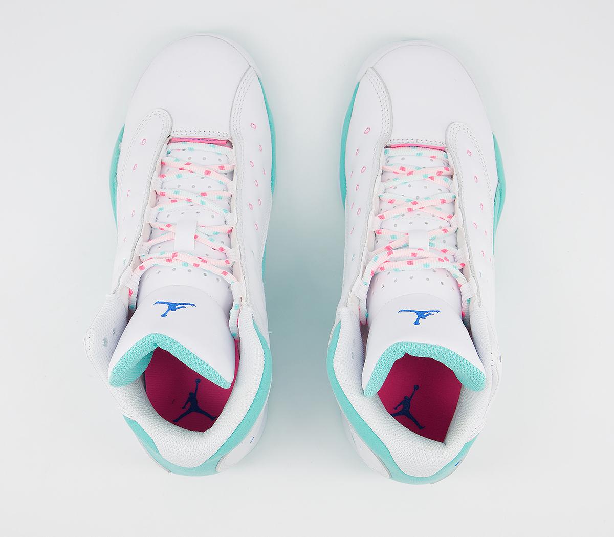 jordan 13 white soar aurora green