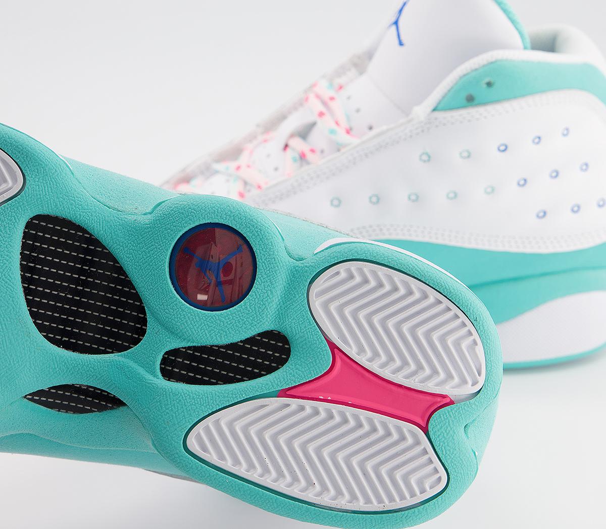 jordan 13 white soar aurora green