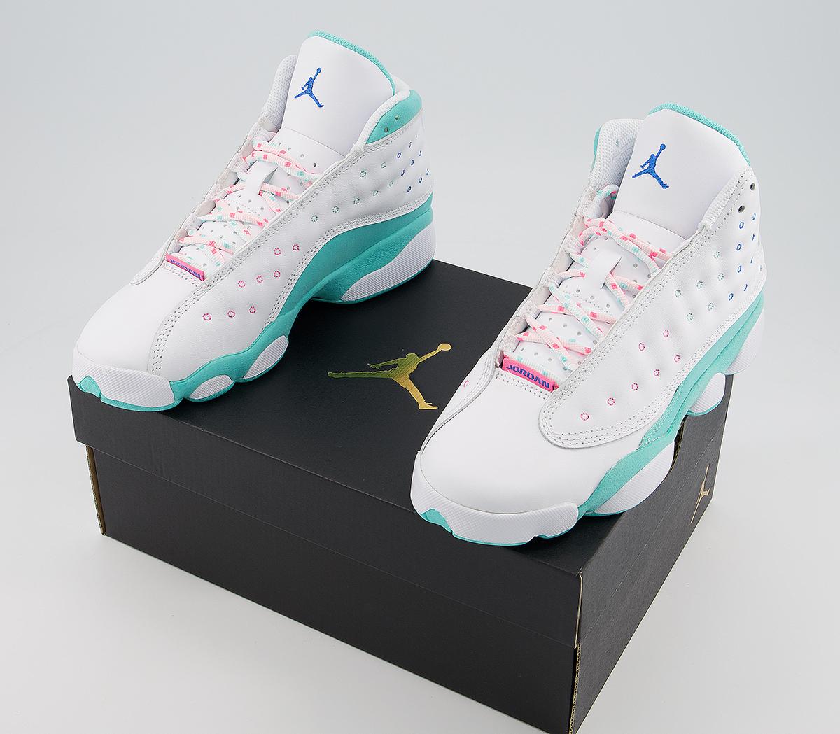 teal and white jordans 12