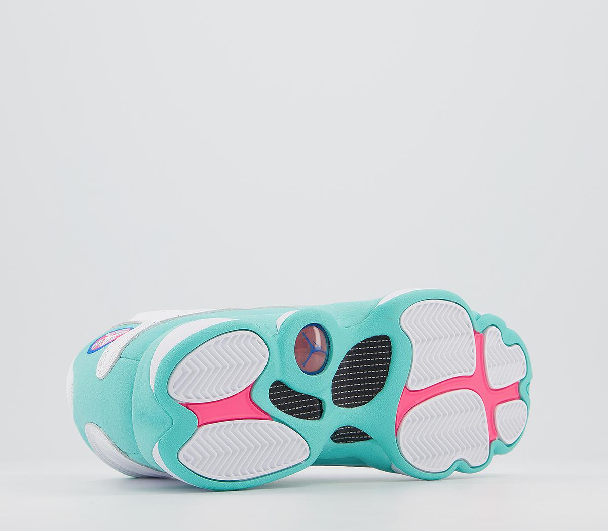 jordan 13 white soar aurora green